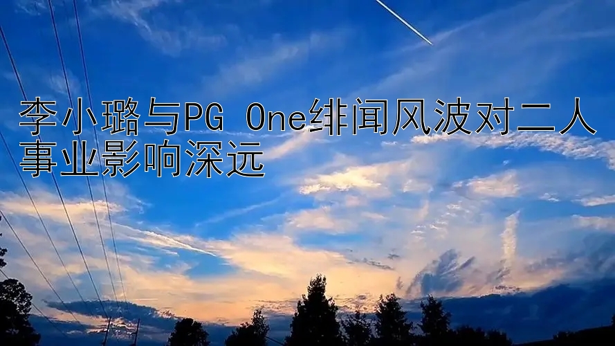 李小璐与PG One绯闻风波对二人事业影响深远