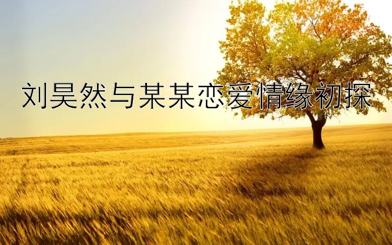 刘昊然与某某恋爱情缘初探